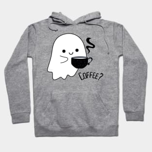 Cute ghost with a cup of hot coffee Hoodie